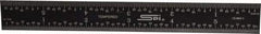 SPI - 6" Long, 1/64, 1/32" and 0.5, 1mm Graduation, Rigid Steel Rule - English/Metric Graduation Style, 3/4" Wide, Black, Black Chrome Finish - USA Tool & Supply