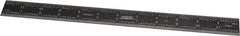 SPI - 12" Long, 1/100, 1/64, 1/50, 1/32" Graduation, Rigid Steel Rule - 16R Graduation Style, 1" Wide, Black, Black Chrome Finish - USA Tool & Supply