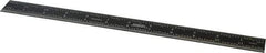 SPI - 12" Long, 1/64, 1/32" and 0.5, 1mm Graduation, Rigid Steel Rule - English/Metric Graduation Style, 1" Wide, Black, Black Chrome Finish - USA Tool & Supply