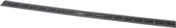 SPI - 18" Long, 1/64, 1/50, 1/32, 1/10" Graduation, Rigid Steel Rule - 3R Graduation Style, 1-1/8" Wide, Black, Black Chrome Finish - USA Tool & Supply