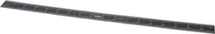 SPI - 18" Long, 1/64, 1/50, 1/32, 1/10" Graduation, Rigid Steel Rule - 3R Graduation Style, 1-1/8" Wide, Black, Black Chrome Finish - USA Tool & Supply