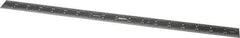 SPI - 18" Long, 1/100, 1/64, 1/32, 1/10" Graduation, Rigid Steel Rule - 5R Graduation Style, 1-1/8" Wide, Black, Black Chrome Finish - USA Tool & Supply