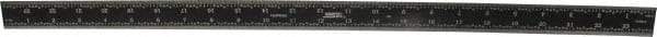 SPI - 24" Long, 1/64, 1/32, 1/16, 1/8" Graduation, Rigid Steel Rule - 4R Graduation Style, 1-1/8" Wide, Black, Black Chrome Finish - USA Tool & Supply