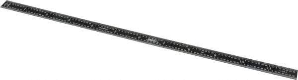 SPI - 12" Long, 1/64, 1/50, 1/32, 1/10" Graduation, Flexible Steel Rule - 3R Graduation Style, 1/2" Wide, Black, Black Chrome Finish - USA Tool & Supply