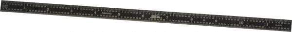 SPI - 12" Long, 1/64, 1/32, 1/16, 1/8" Graduation, Flexible Steel Rule - 4R Graduation Style, 1/2" Wide, Black, Black Chrome Finish - USA Tool & Supply