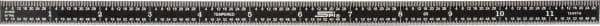 SPI - 12" Long, 1/100, 1/64, 1/32, 1/10" Graduation, Flexible Steel Rule - 5R Graduation Style, 1/2" Wide, Black, Black Chrome Finish - USA Tool & Supply
