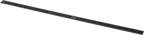 SPI - 12" Long, 1/100, 1/64, 1/50, 1/32" Graduation, Flexible Steel Rule - 16R Graduation Style, 1/2" Wide, Black, Black Chrome Finish - USA Tool & Supply