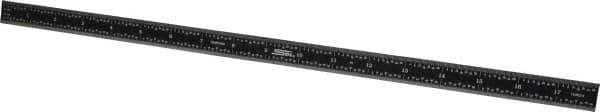 SPI - 18" Long, 1/100, 1/64, 1/32, 1/10" Graduation, Flexible Steel Rule - 5R Graduation Style, 3/4" Wide, Black, Black Chrome Finish - USA Tool & Supply