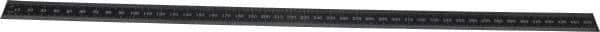 SPI - 18" Long, 1/64, 1/32" and 0.5, 1mm Graduation, Flexible Steel Rule - English/Metric Graduation Style, 3/4" Wide, Black, Black Chrome Finish - USA Tool & Supply