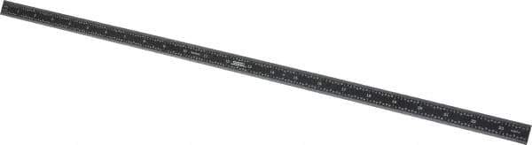 SPI - 24" Long, 1/100, 1/64, 1/32, 1/10" Graduation, Flexible Steel Rule - 5R Graduation Style, 3/4" Wide, Black, Black Chrome Finish - USA Tool & Supply