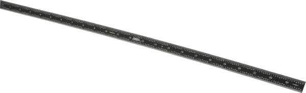 SPI - 24" Long, 1/100, 1/64, 1/50, 1/32" Graduation, Flexible Steel Rule - 16R Graduation Style, 3/4" Wide, Black, Black Chrome Finish - USA Tool & Supply
