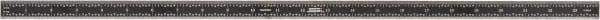 SPI - 24" Long, 1/64, 1/32" and 0.5, 1mm Graduation, Flexible Steel Rule - English/Metric Graduation Style, 3/4" Wide, Black, Black Chrome Finish - USA Tool & Supply