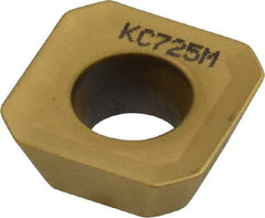 Kennametal - SEHT43 Grade KC725M Carbide Milling Insert - TiN/TiCN/TiN Finish, 3/16" Thick, 1/2" Inscribed Circle, 1mm Corner Radius - USA Tool & Supply