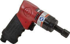 Chicago Pneumatic - 1/4" Bit Holder, 2,200 RPM, Pistol Grip Handle Air Screwdriver - 124 In/Lb Torque, 1/4 NPT Inlet, 2.5 CFM - USA Tool & Supply