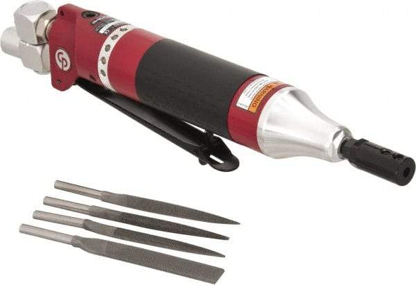 Chicago Pneumatic - 6 CFM Air Consumption, 7/32 Inch Long Stroke Flat, Half Round, Round and Triangular Air Files - 12,000 Blow per Minute, 1/4 Inch Inlet - USA Tool & Supply