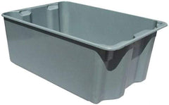 MFG Tray - 500 Lb Load Capacity Gray Fiberglass Tote Container - Stacking, Nesting, 27-1/2" Long x 20" Wide x 14.1" High - USA Tool & Supply