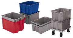 LEWISBins+ - 2.3 Cu Ft, 70 Container, 300 Stack Lb Load Capacity Blue Polyethylene Tote Container - Stacking, Nesting, 28.4" Long x 18.7" Wide x 10-1/2" High - USA Tool & Supply