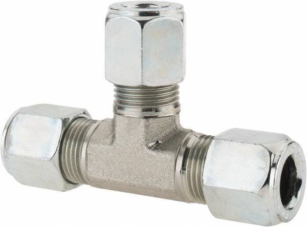 Parker - Metal Flareless Bite Tube Union Tee - 1/2 NPTF - USA Tool & Supply