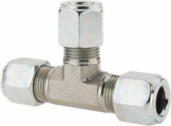 Parker - Metal Flareless Bite Tube Union Tee - 1/2 NPTF - USA Tool & Supply