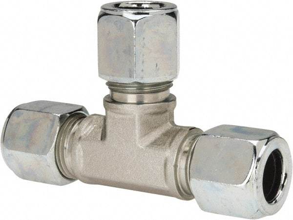 Parker - Metal Flareless Bite Tube Union Tee - 5/8 NPTF - USA Tool & Supply