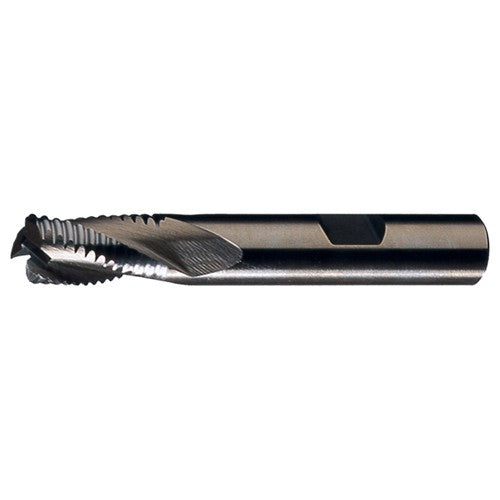 1/2″ × 1/2″ × 2″ × 4″ RHS / RHC HSS-CO 8% (M42) 4-Flute, Center Cutting Coarse Profile Roughing End Mill - TiCN - Exact Industrial Supply