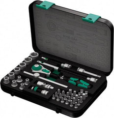 Wera - 41 Piece 1/4" Drive Socket & Bit Set - Comes in Molded Steel Case with High Density Foam Insert - USA Tool & Supply