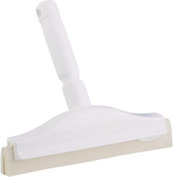 Vikan - 10" Foam Rubber Blade Bench Squeegee - Double Edge, White, Plastic Holder - USA Tool & Supply