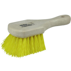 8″ Utility Scrub Brush, Yellow Polypropylene Fill, Short Handle, Foam Block - USA Tool & Supply