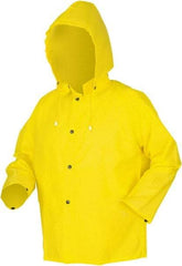 MCR Safety - Size 3XL, Yellow, Rain Jacket - 2 Pockets, Attached Hood - USA Tool & Supply
