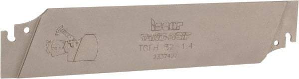 Iscar - 1.26" Blade Height, 0.041" Blade Width, 5-29/32" OAL, Neutral Cut, Single End Indexable Cut-Off Blade - TGFH Blade, Tang-Grip Series - USA Tool & Supply