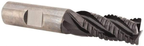 Guhring - 5/8" Diam, Coarse Pitch, 1-1/4" LOC, 4 Flute Solid Carbide Roughing Square End Mill - Nano-A Finish, 3-1/2" OAL, 5/8" Shank Diam, Single End, Centercutting - USA Tool & Supply