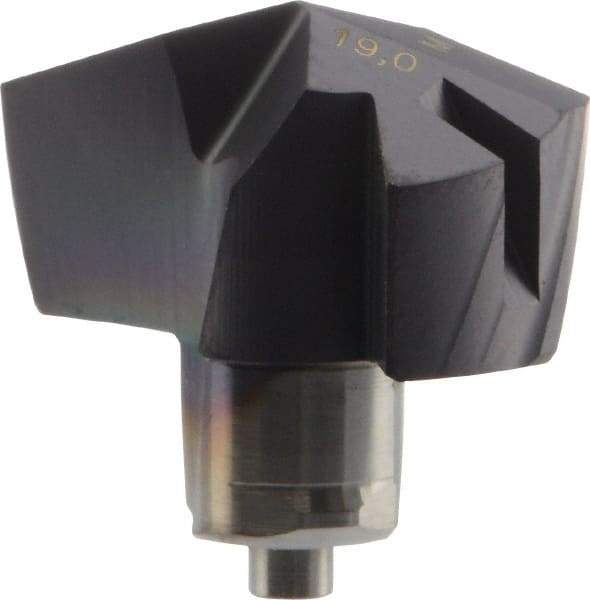 Iscar - Series ICM, 19mm Diam Grade IC908 140° Replaceable Drill Tip - Carbide, TiAlN Finish, 19 Seat Size - USA Tool & Supply