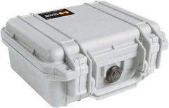 Pelican Products, Inc. - 9-11/16" Wide x 4-7/8" High, Clamshell Hard Case - Silver, Polyethylene - USA Tool & Supply