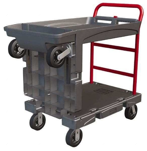 Rubbermaid - 750 Lb Capacity Structural Foam/Steel Platform Truck - Structural Foam Deck, 24-1/4" OAW, 65-7/8" Platform Length, Rubber Casters - USA Tool & Supply