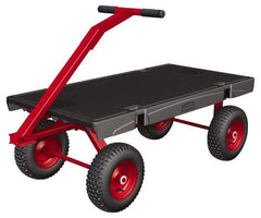 Rubbermaid - 2,000 Lb Capacity Structural Foam/Steel Wagon Truck - Structural Foam Deck, 30" OAW, Rubber Casters - USA Tool & Supply