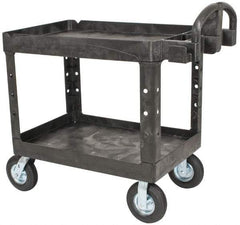 Rubbermaid - 500 Lb Capacity, 25" Wide x 43-7/8" Long x 35-3/4" High Standard Utility Cart - 2 Shelf, Plastic - USA Tool & Supply
