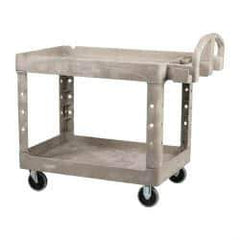 Rubbermaid - 500 Lb Capacity, 25" Wide x 43-7/8" Long x 32-3/4" High Standard Utility Cart - 2 Shelf, Plastic - USA Tool & Supply