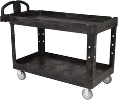 Rubbermaid - 750 Lb Capacity, 25" Wide x 53-5/8" Long x 32-3/4" High Standard Utility Cart - 2 Shelf, Plastic - USA Tool & Supply