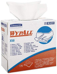 WypAll - X50 Dry Shop Towel/Industrial Wipes - Pop-Up, 12-1/4" x 9-1/4" Sheet Size, White - USA Tool & Supply