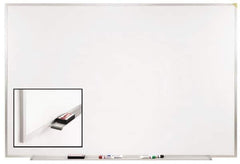 Ghent - 48-1/2" High x 72-1/2" Wide Porcelain on Steel Magnetic Marker Board - Aluminum Frame, 2.63" Deep - USA Tool & Supply