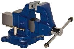 Yost Vises - 5" Jaw Width, 8" Opening Capacity, 5" Throat Depth, Ductile Iron Swivel Bench Vise - Bolt Down Base Attachment - USA Tool & Supply