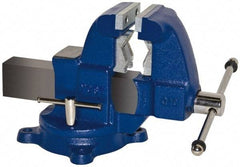 Yost Vises - 3-1/2" Jaw Width x 4" Jaw Opening Capacity, 4-1/2" Throat Depth, Bench & Pipe Combination Vise - 1/8 to 2-1/2" Pipe Capacity, Swivel Base, Bolt Down Attachment, Ductile Iron - USA Tool & Supply