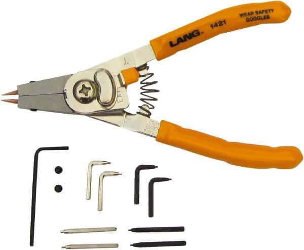 Lang - Standard Jaw, Snap Ring Plier - 1" OAL, Internal & External Snap Ring - USA Tool & Supply