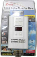 Kidde - 6.1 Inch Long x 3.8 Inch Wide, AC Plug In 120 Volt Carbon Monoxide and Explosive Gas Alarm - 85 dB Decibel Rating, 9V Battery Included, Indicating Light - USA Tool & Supply