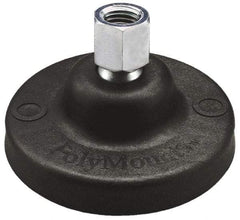 Gibraltar - 10000 Lb Capacity, 2-1/4" OAL, Stainless Steel Stud, Tapped Pivotal Socket Mount Leveling Pad - 5" Base Diam, Nylon Pad, 1-1/16" Hex - USA Tool & Supply
