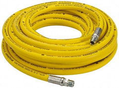 Continental ContiTech - 3/8" ID x 0.73" OD 50' Long Oil Resistant Air Hose - MNPT x MNPT Ends, 500 Working psi, -20 to 190°F, 3/8" Fitting, Yellow - USA Tool & Supply