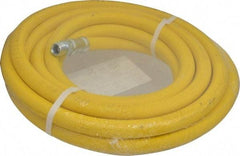 Continental ContiTech - 1/2" ID x 0.89" OD 25' Long Oil Resistant Air Hose - MNPT x MNPT Ends, 500 Working psi, -20 to 190°F, 1/2" Fitting, Yellow - USA Tool & Supply