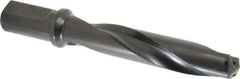 Allied Machine and Engineering - Series 2.5, 1-3/16 to 1-3/8" Diam, 1-1/4" Diam Straight Shank with Flange, Helical Flute Spade Drill - 5-3/8" Max Depth, 7-13/64" Body Length, 9-11/32" OAL, Intermediate Length, Through Coolant - USA Tool & Supply