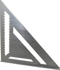 Empire Level - 12" Blade Length, Buffed Finish, Aluminum Rafter Square - 1/16", 0.083", 1/8" Graduation - USA Tool & Supply