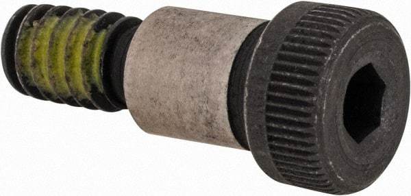 Value Collection - 5/16" Shoulder Diam x 3/8" Shoulder Length, 1/4-20 UNC, Hex Socket Shoulder Screw - 4140 Alloy Steel with Nylon Locking Patch, 7/32" Head Height x 7/16" Head Diam - USA Tool & Supply